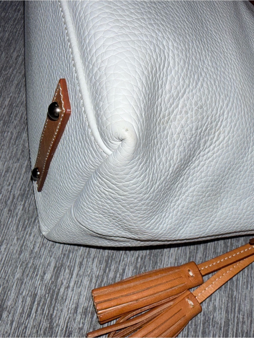 Dooney & Bourke Patterson White Leather Trina Satchel - Picture 14 of 16